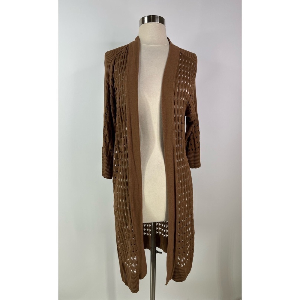 Chicos Crochet Maxi Cardigan